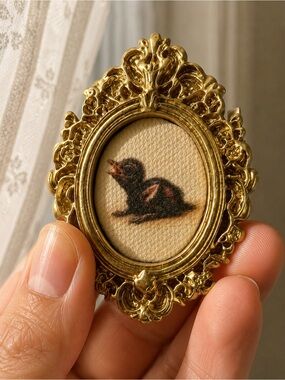 Tiny Framed Canvas Art | Newborn Baby Crow